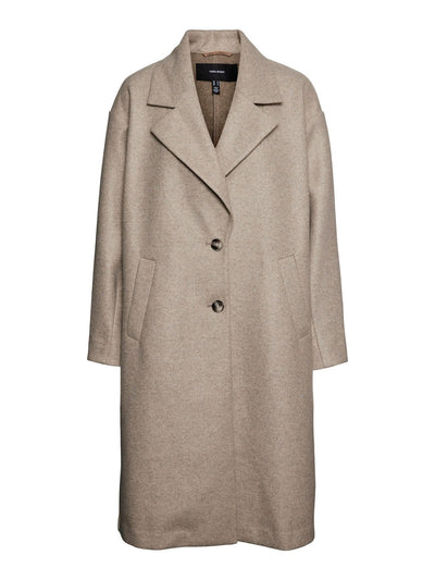 Long Coat - Silver Mink - Vero Moda - Khaki 2