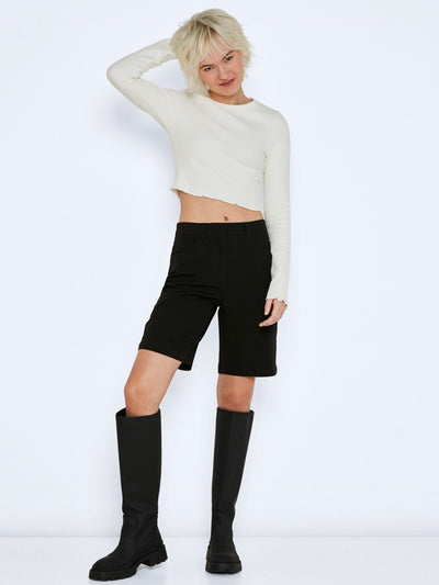 Drew High Waist Wide Shorts - Black - Noisy May - Black 3