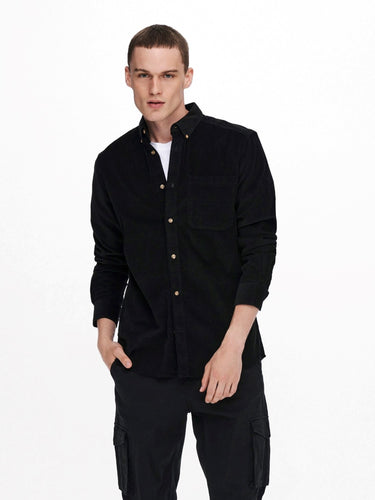 Nigel Organic Reg Shirt - Black - Only & Sons - Black