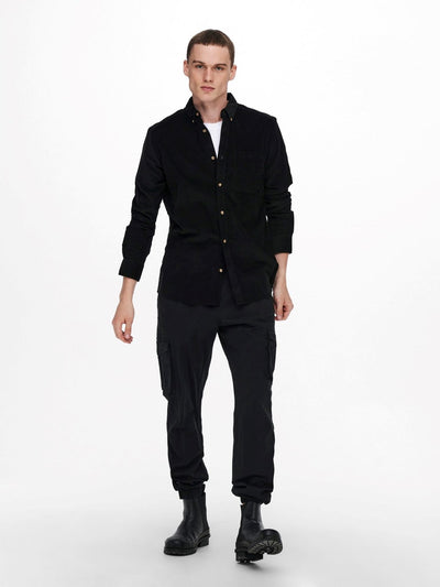 Nigel Organic Reg Shirt - Black - Only & Sons - Black 5