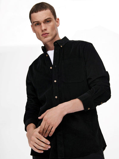 Nigel Organic Reg Shirt - Black - Only & Sons - Black 4