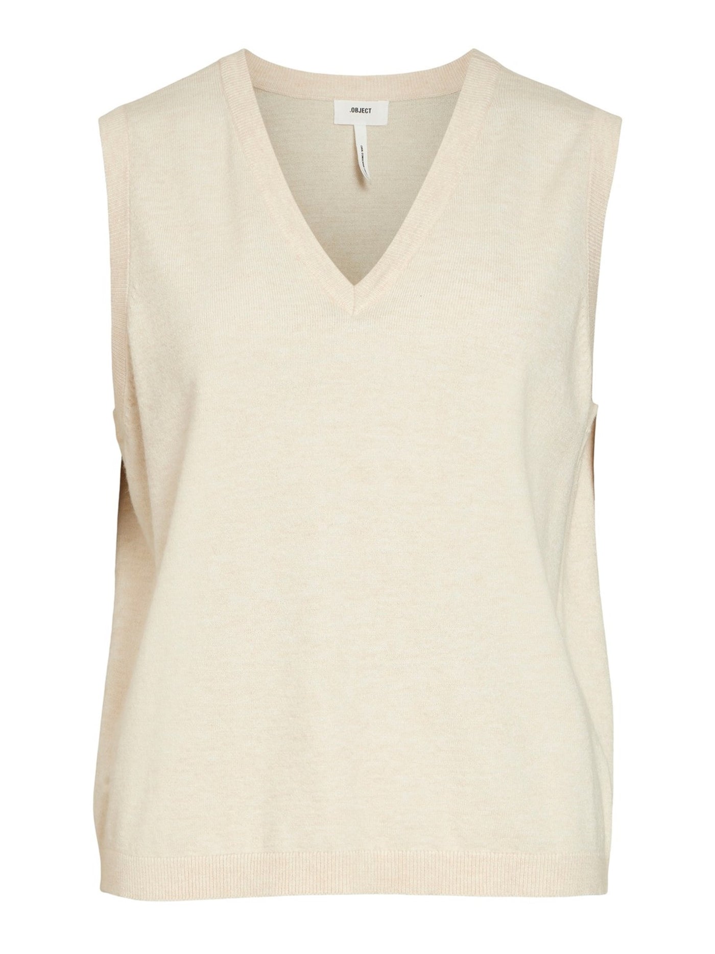 Thess Knitted Vest - Sandshell - Object - White 3