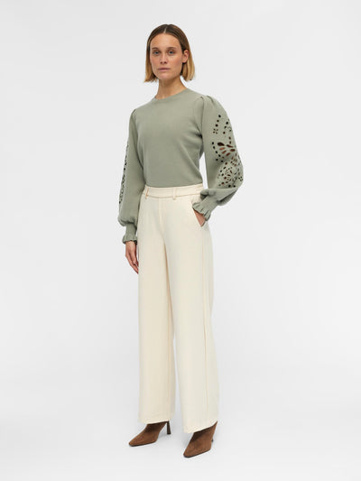 Lisa Wide Pants - Sandshell - Object - White