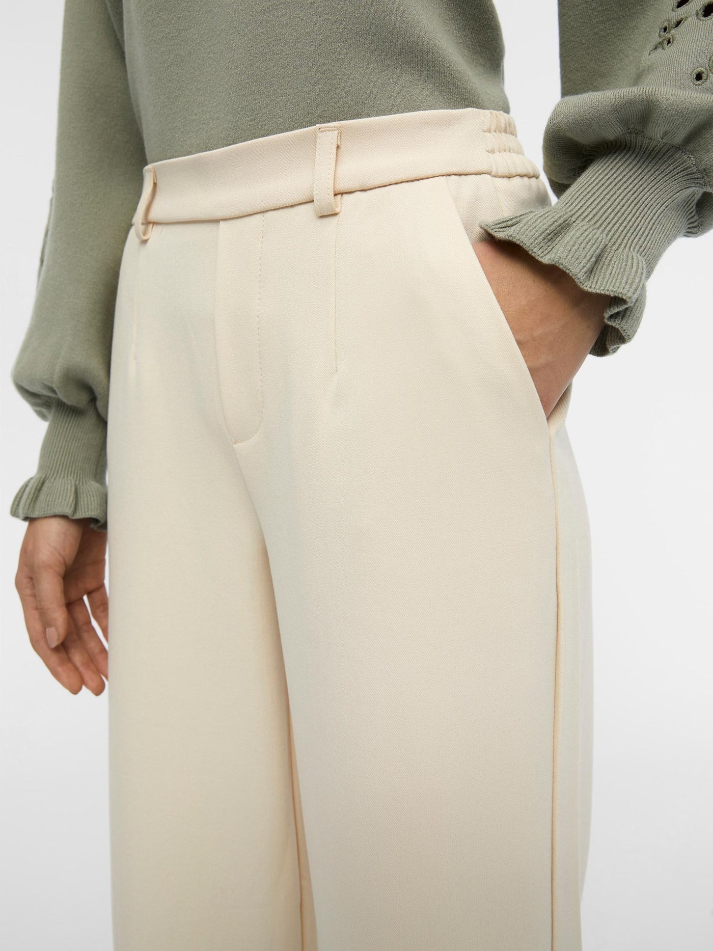 Lisa Wide Pants - Sandshell - Object - White 3