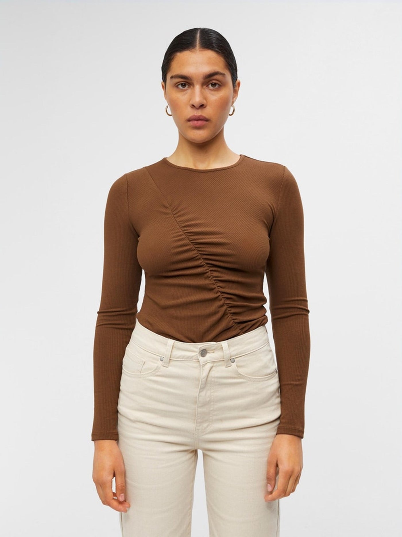 Jamie Long Sleeved Top - Dark Earth - Object - Brown 3