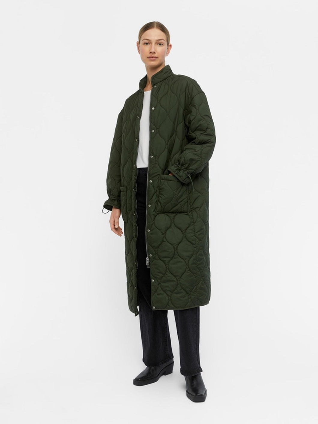 Line Quilted Coat - Duffel Bag - Object - Green