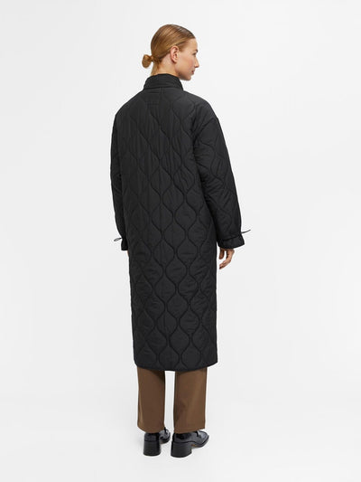 Line Quilted Coat - Black - Object - Black 4