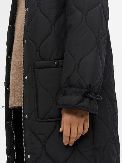 Line Quilted Coat - Black - Object - Black 2