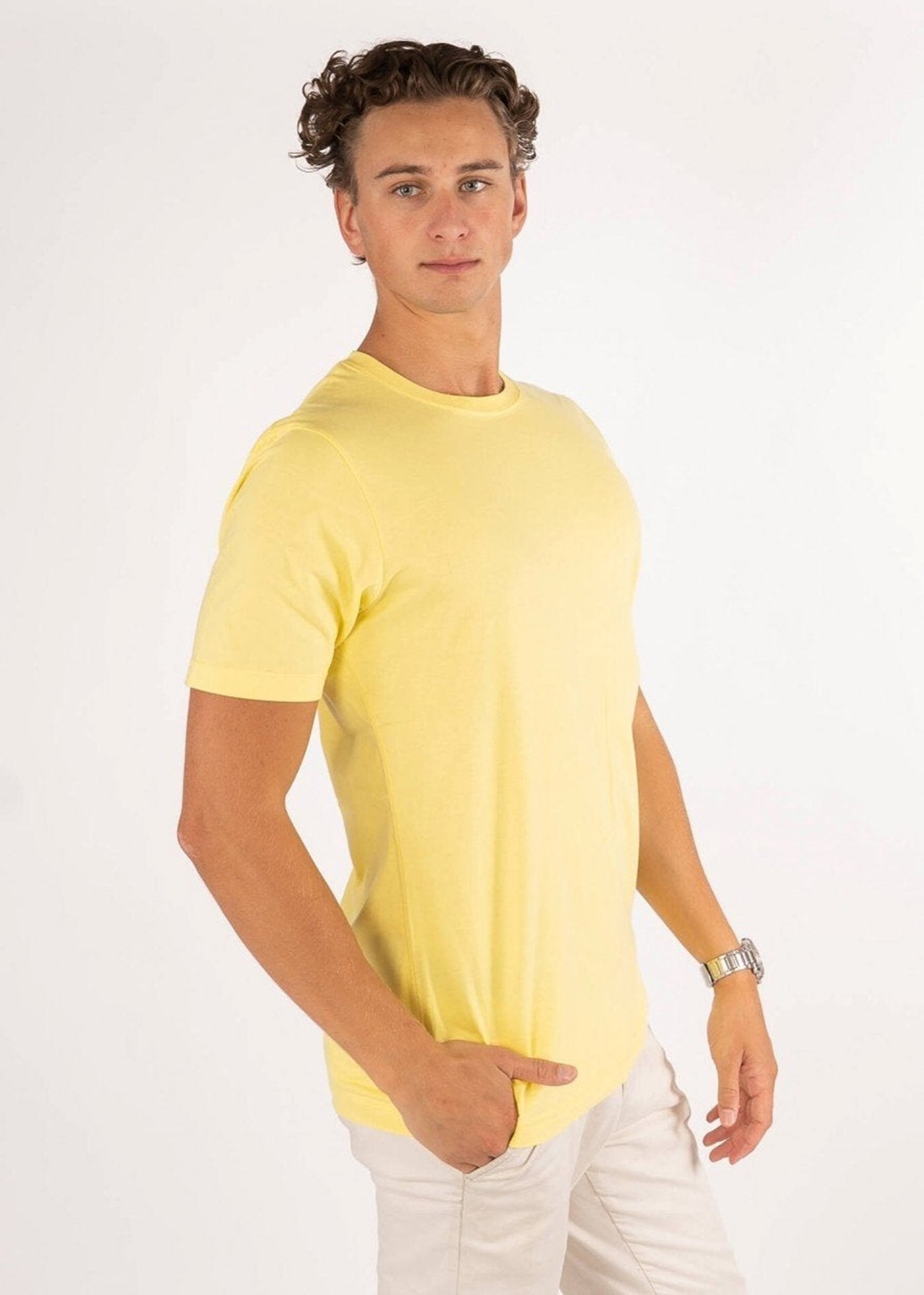 Organic Basic T-shirt - Light Yellow - TeeShoppen - Yellow 3