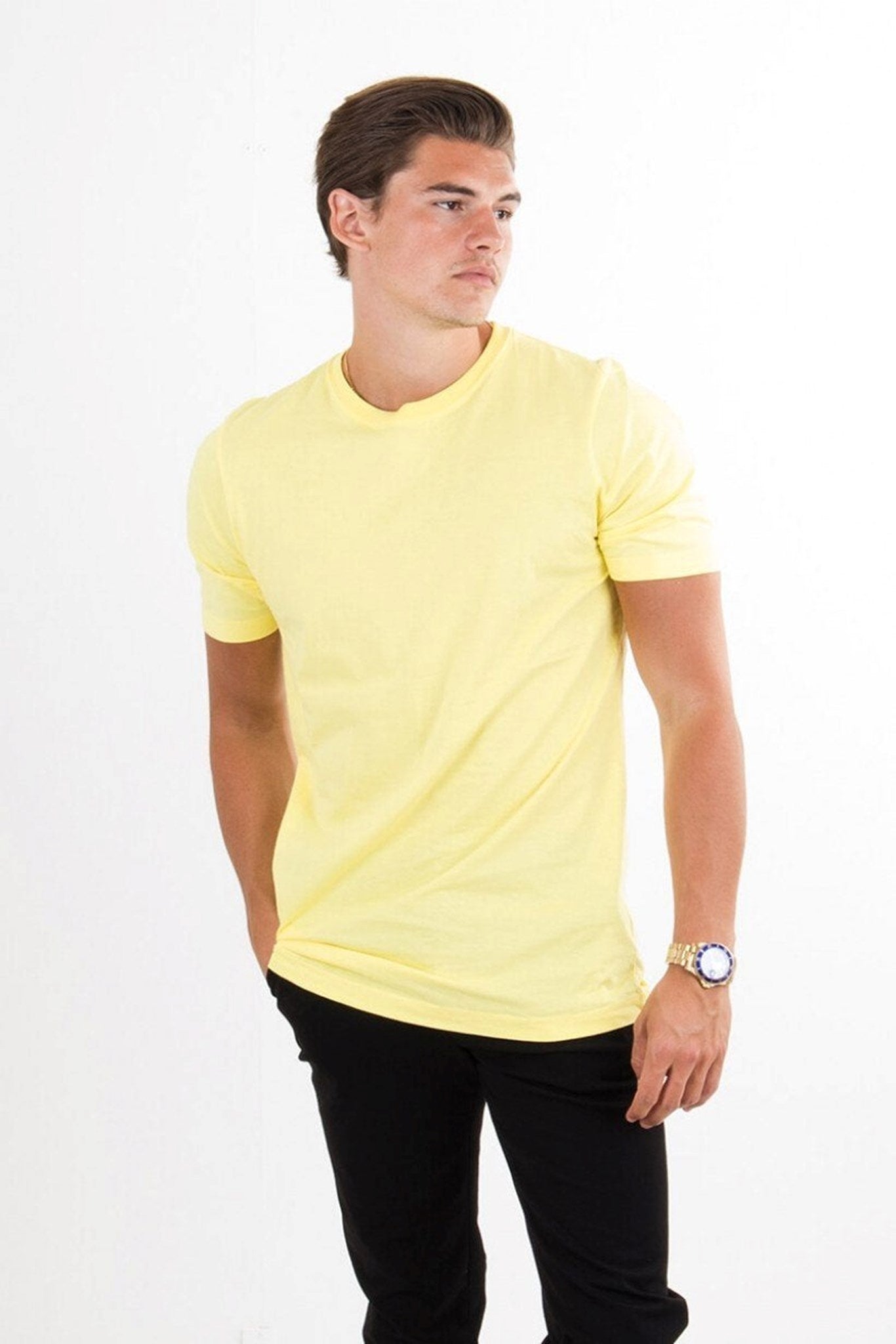 Organic Basic T-shirt - Light Yellow - TeeShoppen - Yellow 2