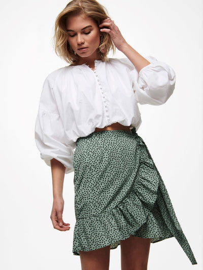 Olivia Wrap Skirt - Chinois Green - ONLY - Green 3