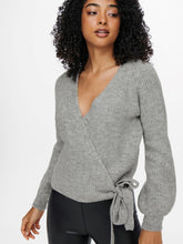 Cargar imagen en el visor de la galería, Mia Wrap Cardigan - Light Grey Melange - ONLY - Grey 2
