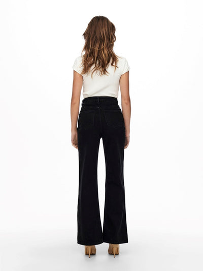 Camille Wide Leg Jeans - Black Denim - ONLY - Black 5