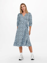 Load image into Gallery viewer, Olivia 3/4 Wrap Midi Dress - Blue Fog - ONLY - Blue
