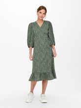 Load image into Gallery viewer, Olivia 3/4 Wrap Midi Dress - Balsam Green - ONLY - Green
