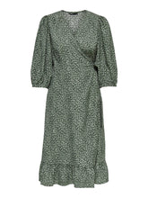 Load image into Gallery viewer, Olivia 3/4 Wrap Midi Dress - Balsam Green - ONLY - Green 7
