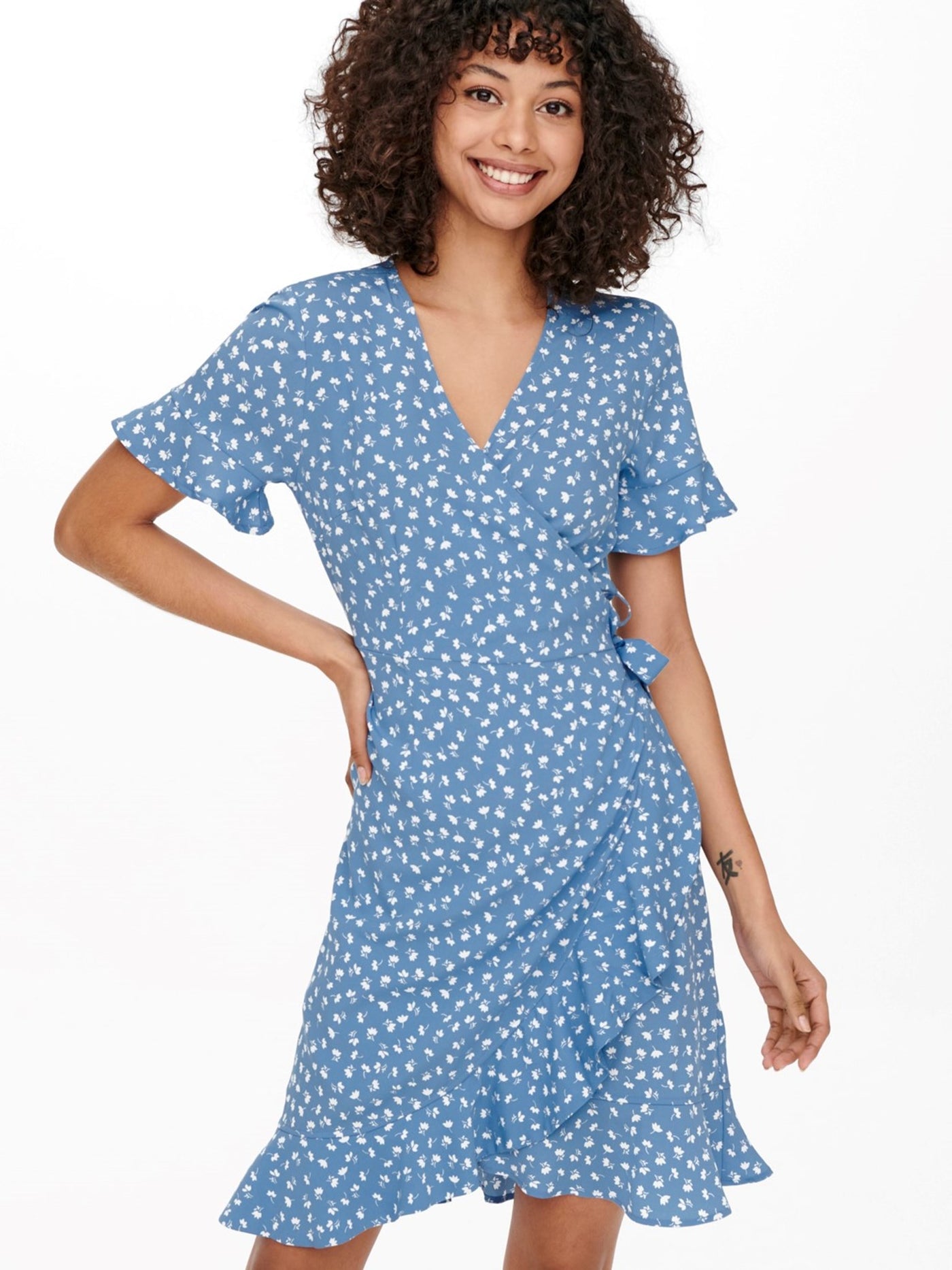 Olivia Wrap Dress - Allure - ONLY - Blue 3