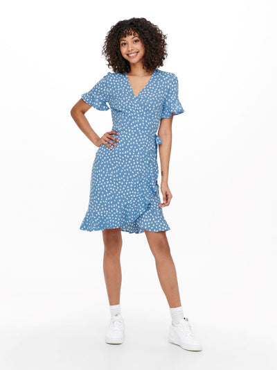 Olivia Wrap Dress - Allure - ONLY - Blue 4