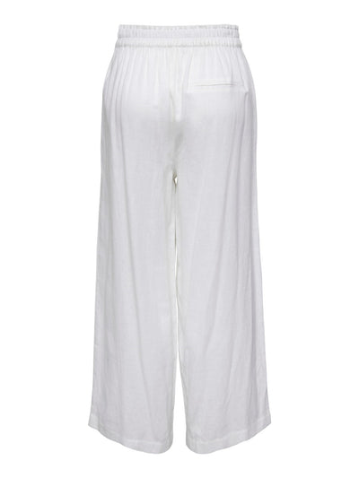 Tokyo Linen Pants - Bright White - ONLY - White 2