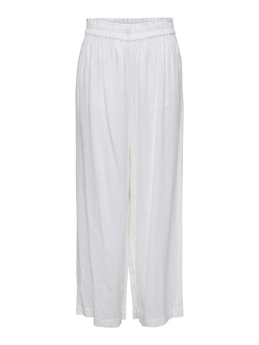 Tokyo Linen Pants - Bright White - ONLY - White