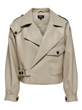 Carregar imagem no visualizador da galeria, Smokey Faux Leather Jacket - Crockery - ONLY - Khaki 7
