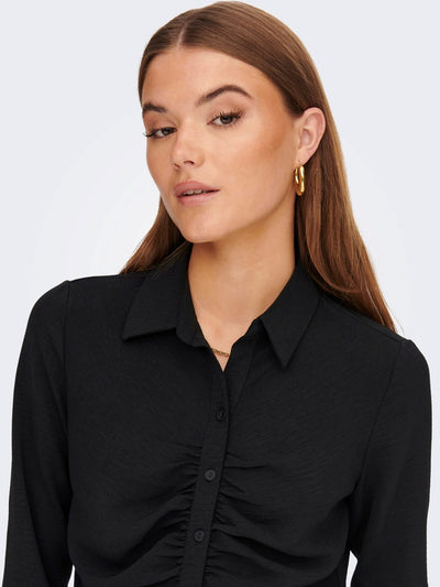 Mette Wrinkle Shirt - Black - ONLY - Black 3