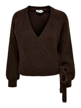 Carregar imagem no visualizador da galeria, Mia Wrap Cardigan - Potting Soil Melange - ONLY - Brown
