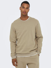 Charger l&#39;image dans la galerie, Classic Sweat Crewneck - Chinchilla - Only &amp; Sons - Khaki
