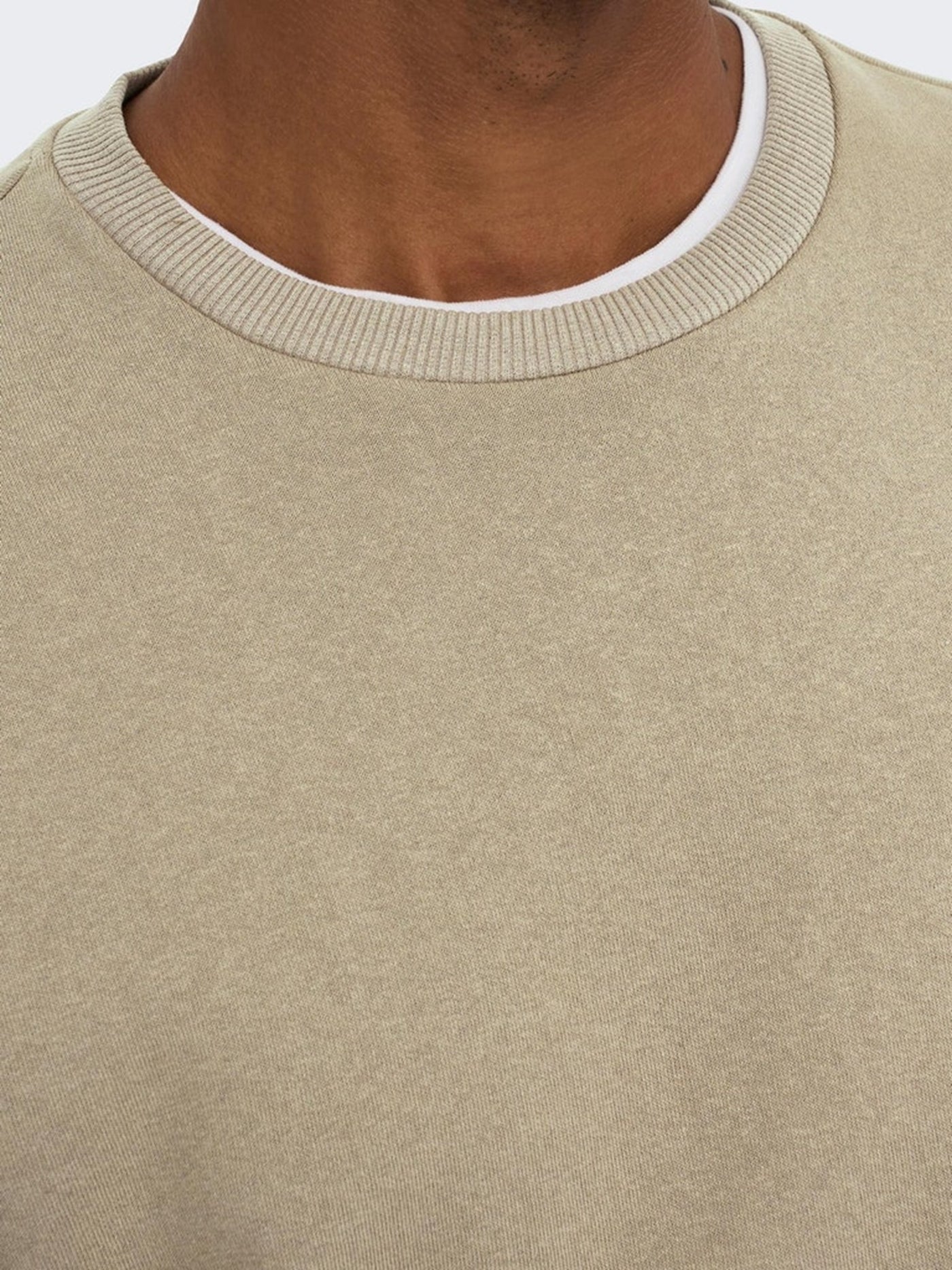 Classic Sweat Crewneck - Chinchilla - Only & Sons - Khaki 2