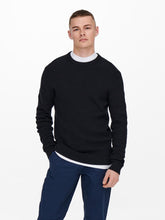 Afbeelding in Gallery-weergave laden, Phil Knit Pullover - Dark Navy - Only &amp; Sons - Blue
