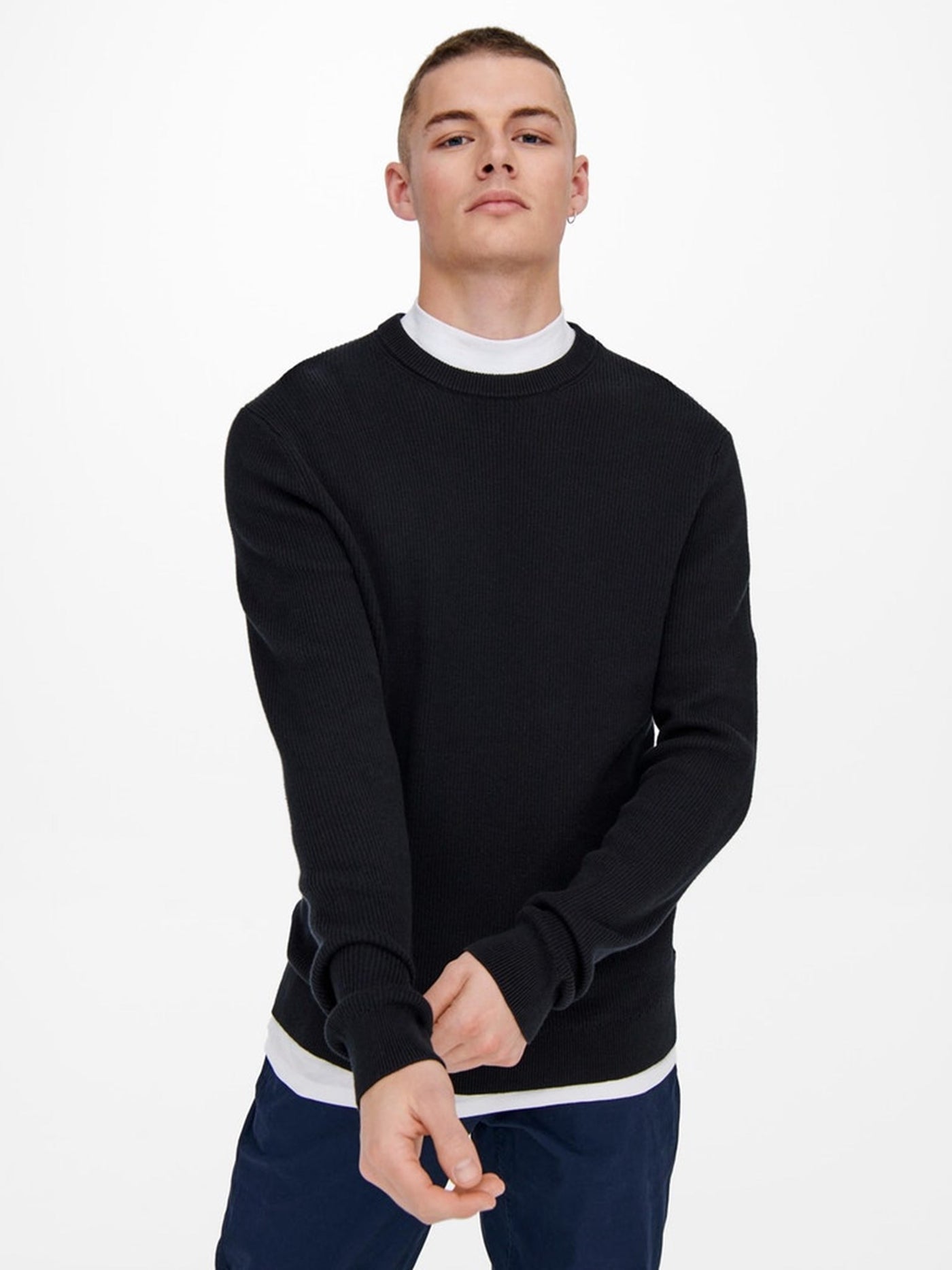 Phil Knit Pullover - Dark Navy - Only & Sons - Blue 3