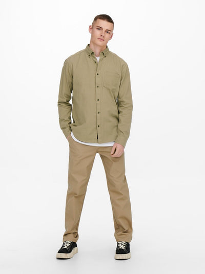 Bryce Shirt - Chinchilla - Only & Sons - Khaki 4