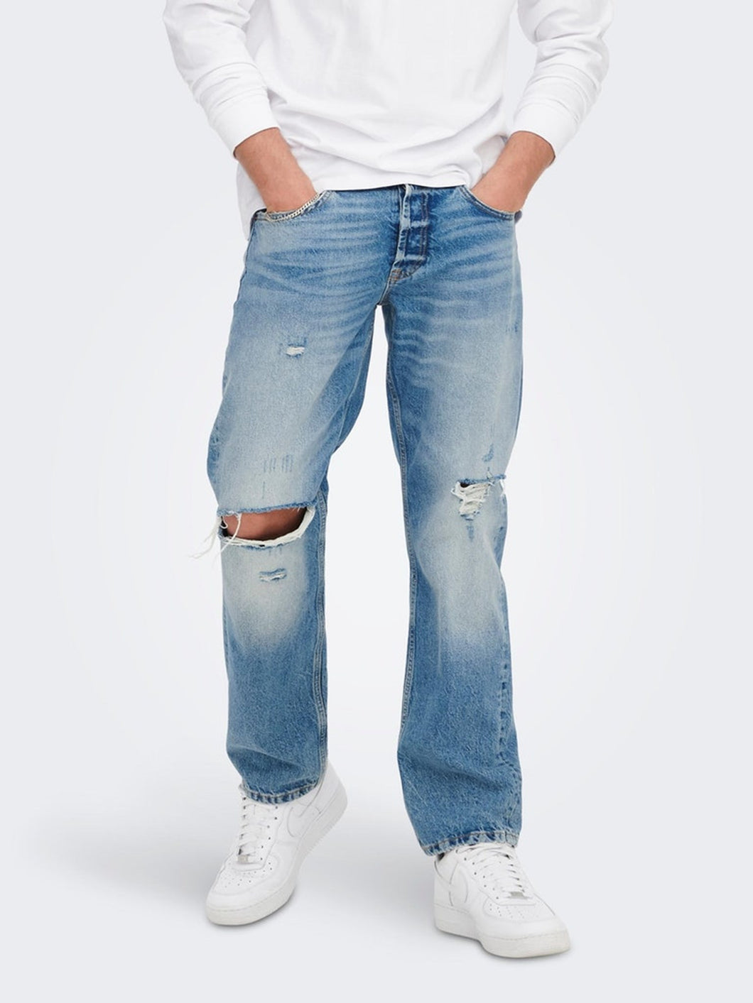 Edge Loose Jeans - Light Blue Denim - Only & Sons - Blue