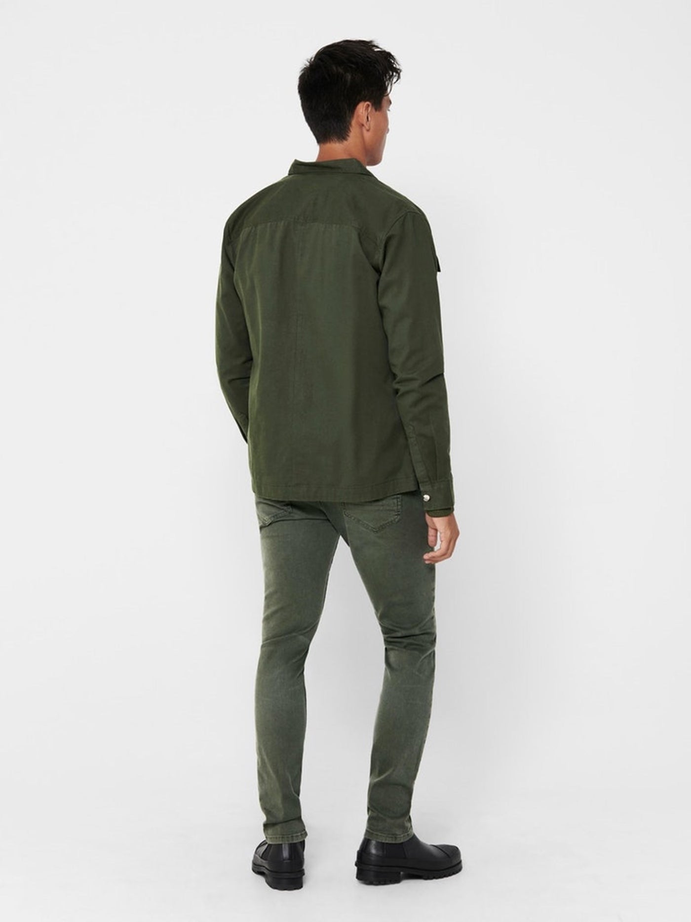 Ilvio Twill Overshirt - Deep Depths - Only & Sons - Green 4