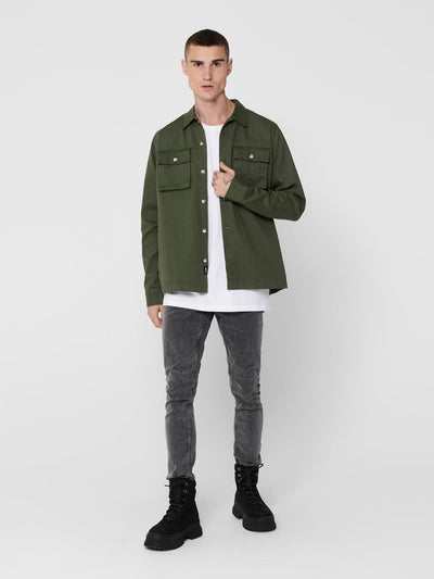 Ilvio Twill Overshirt - Deep Depths - Only & Sons - Green 3