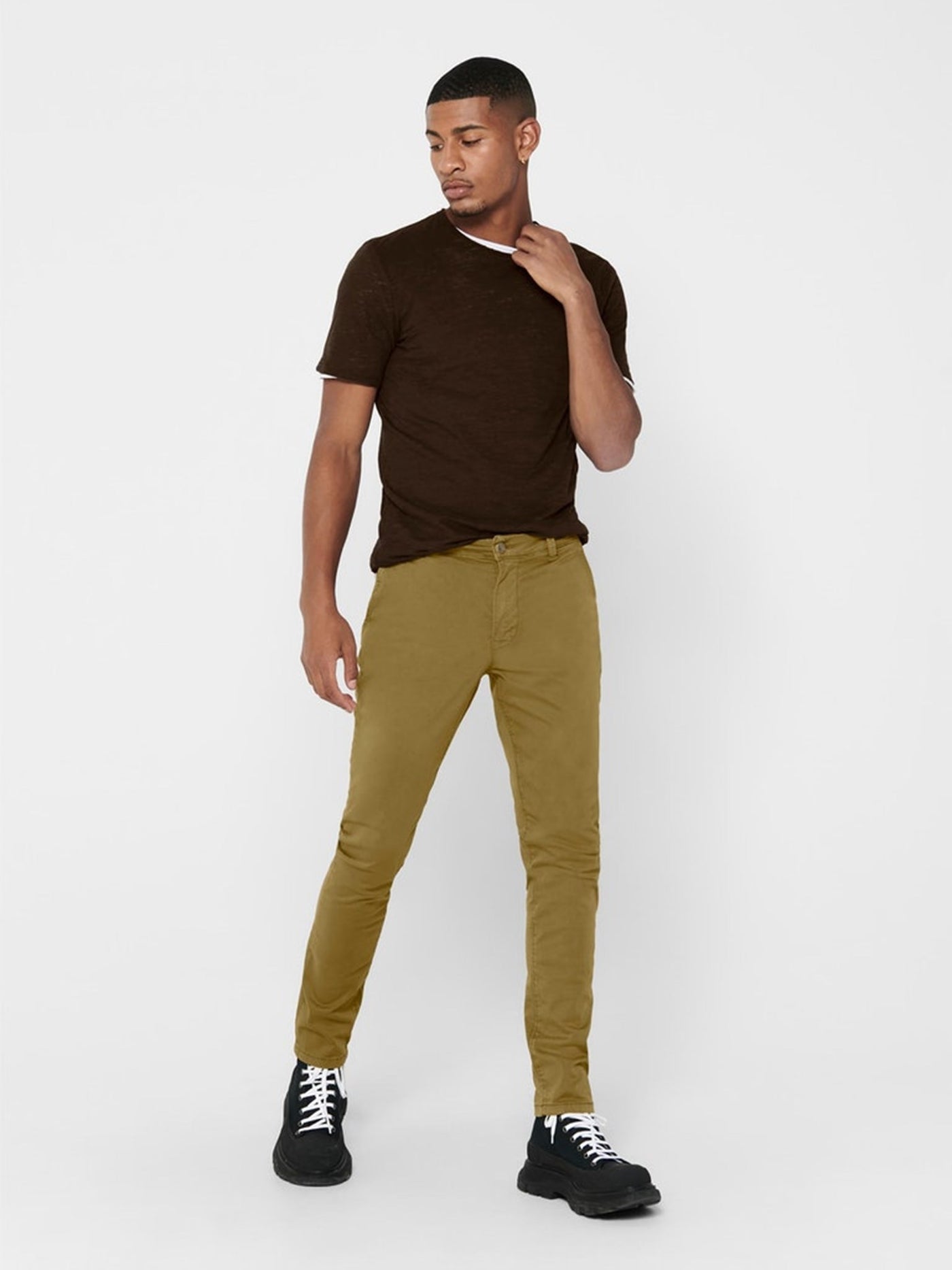 Will Life Regular Chino Pants - Kangaroo - Only & Sons - Green 3