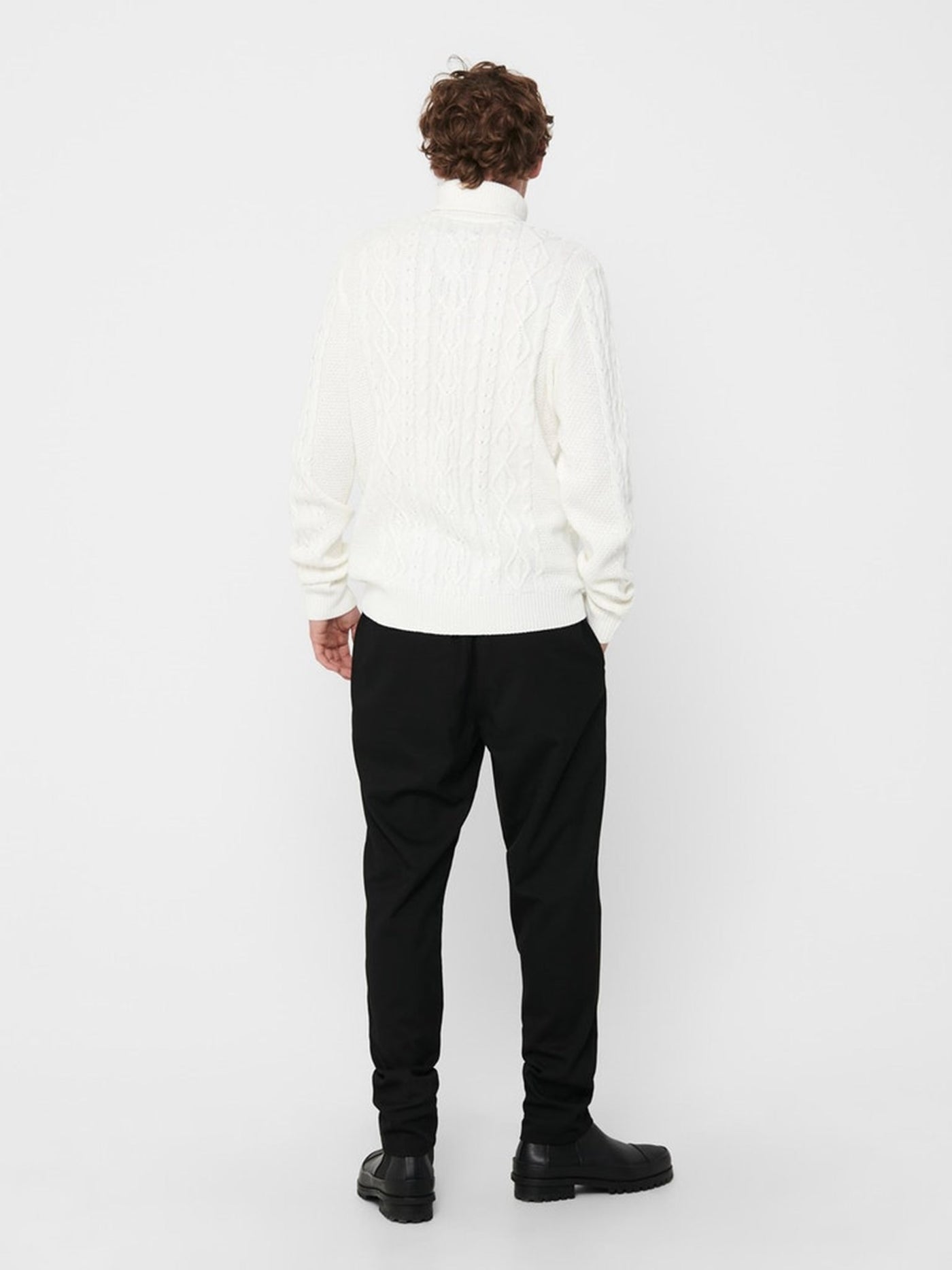 Rigge Knit Turtleneck - Cloud Dancer - Only & Sons - White 4