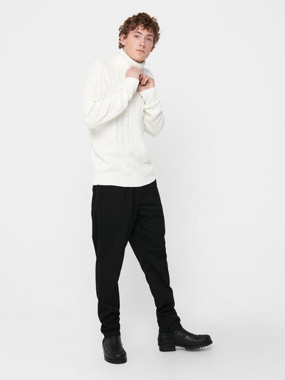 Rigge Knit Turtleneck - Cloud Dancer - Only & Sons - White 3