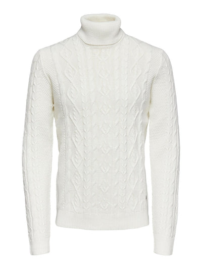 Rigge Knit Turtleneck - Cloud Dancer - Only & Sons - White 5