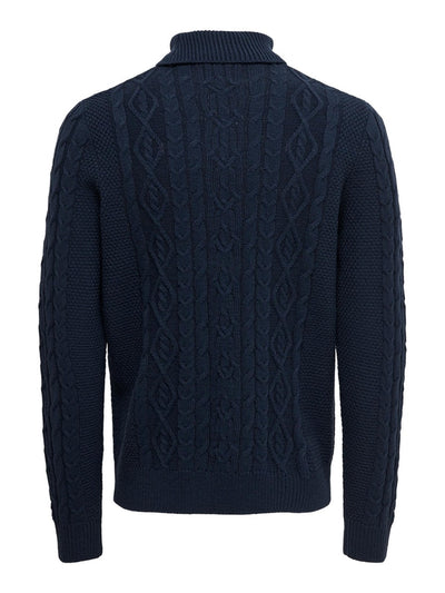 Rigge Knit Turtleneck - Dark Navy - Only & Sons - Blue 6