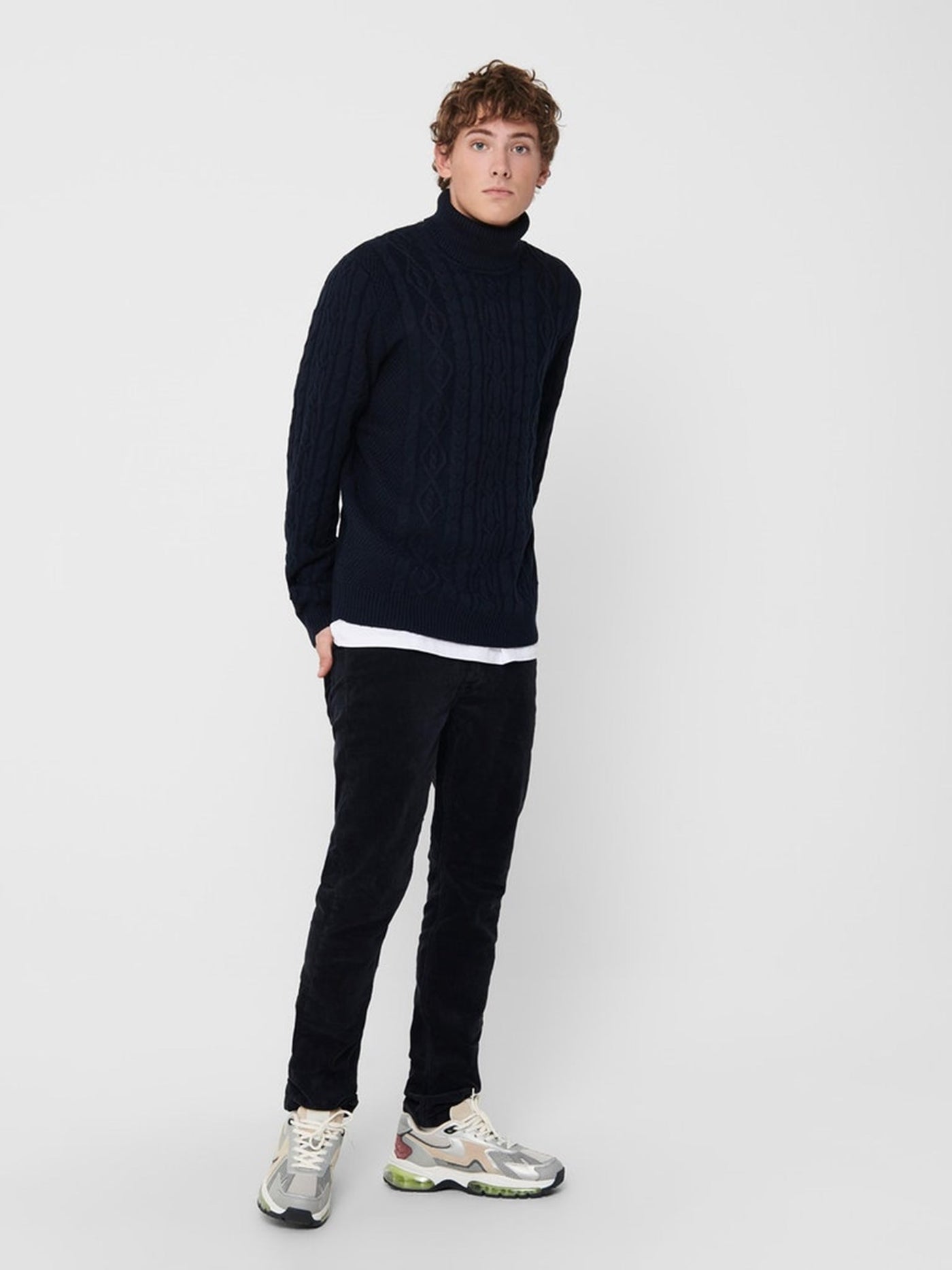 Rigge Knit Turtleneck - Dark Navy - Only & Sons - Blue 3