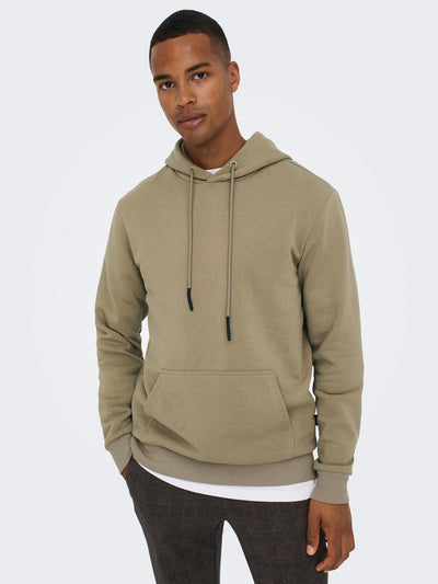 Classic Sweat Hoodie - Chinchilla - Only & Sons - Khaki