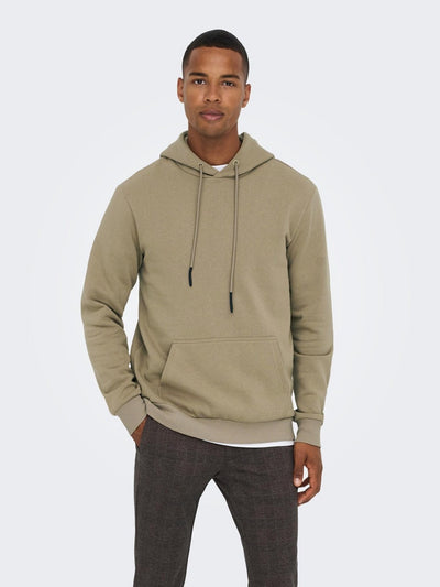 Classic Sweat Hoodie - Chinchilla - Only & Sons - Khaki 3