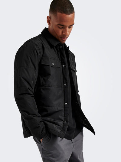 Lewis Life Quilted Jacket - Black - Only & Sons - Black 3