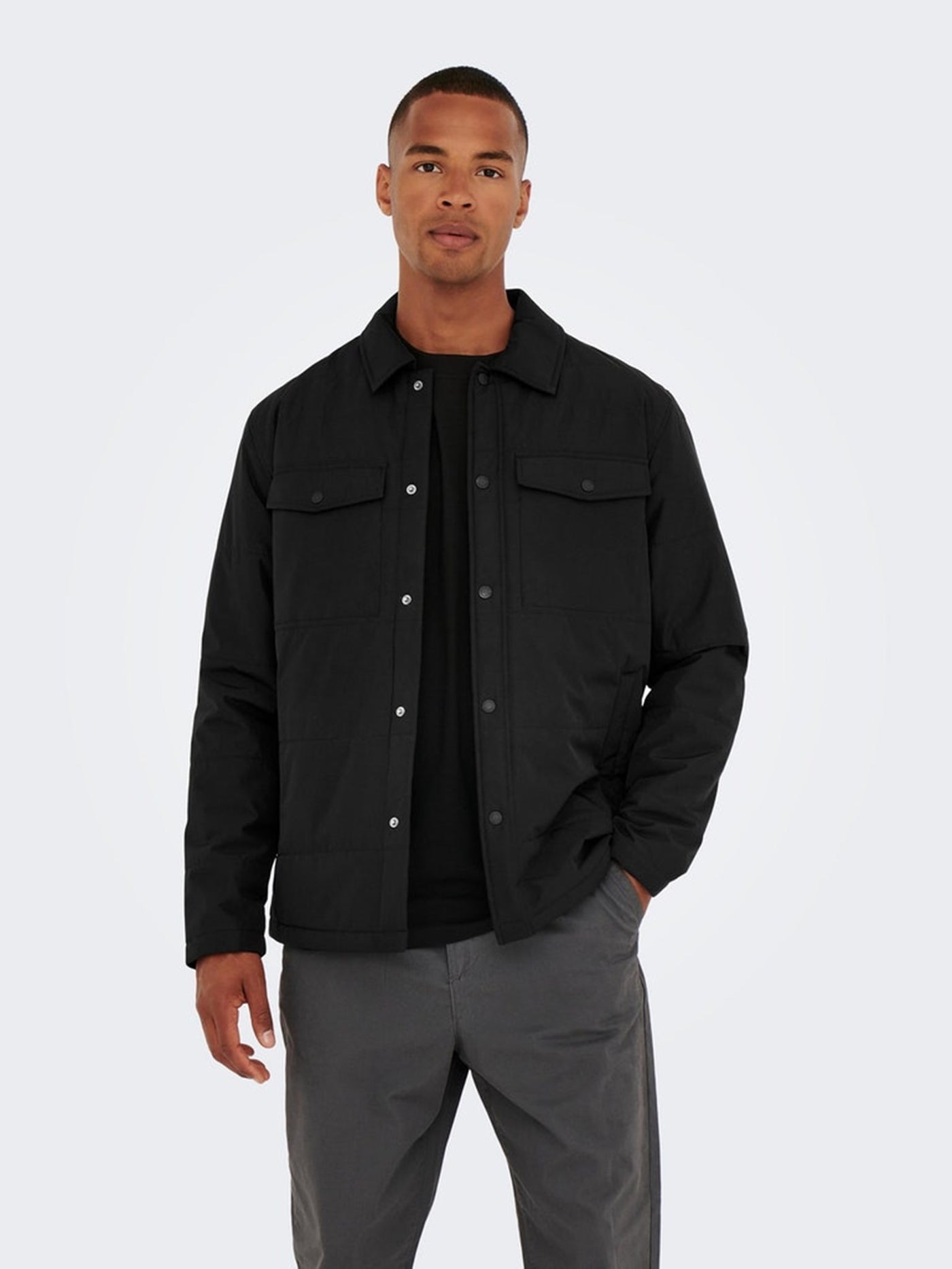 Lewis Life Quilted Jacket - Black - Only & Sons - Black 6