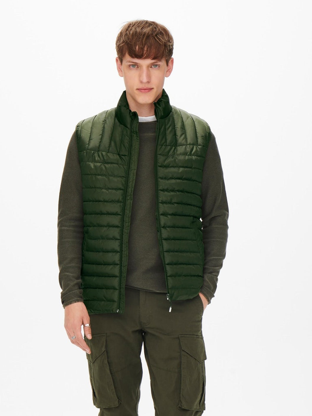 Piet Quilted Vest - Rosin - Only & Sons - Green