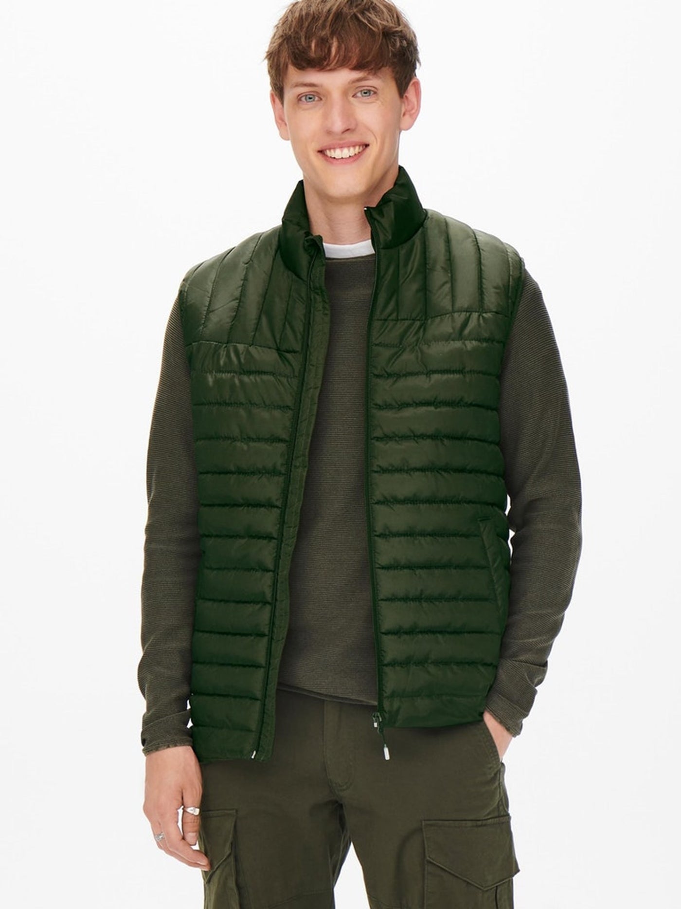 Piet Quilted Vest - Rosin - Only & Sons - Green 3