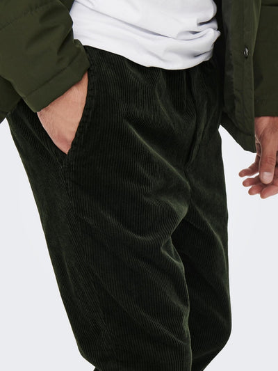 Linus Cropped Cord - Rosin - Only & Sons - Green 2