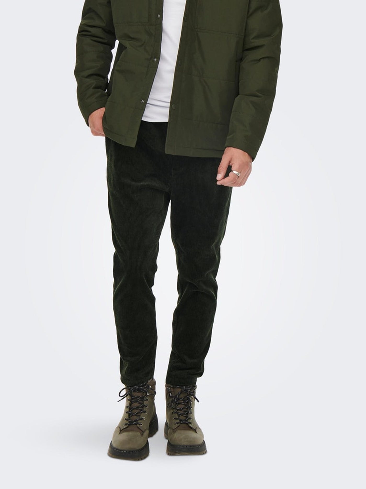 Linus Cropped Cord - Rosin - Only & Sons - Green