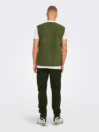 Houston Fleece West - Olive Night - Only & Sons - Green 5